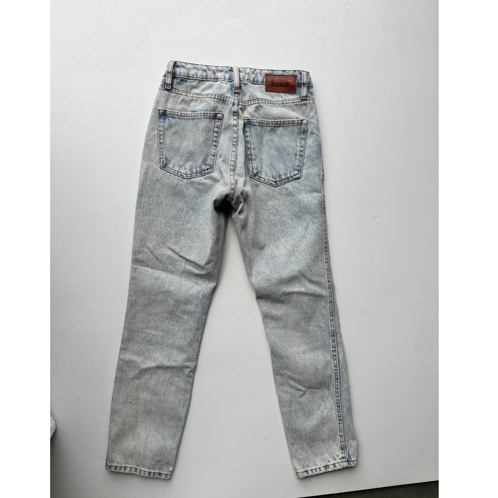 Sezane Brut Sexy Edge Blue High Waisted Straight Leg Organic Cotton Jeans 25 NEW - Picture 3 of 9